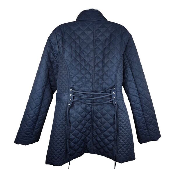 Venus Quilted Navy Blue Jacket Womens Size 14 Winter Mid Weight - Picture 2 of 8
